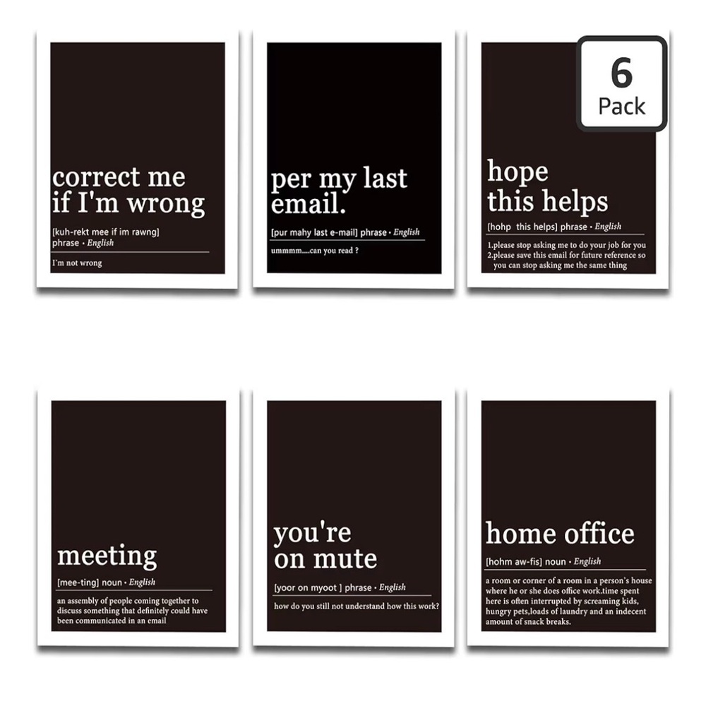 Black and White Quote Wall Art Set 8x10